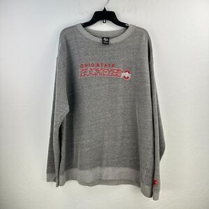 Vtg‎ Ohio State Buckeyes Starter Sweatshirt Mens 2XL Gray Red Embroidered Logo